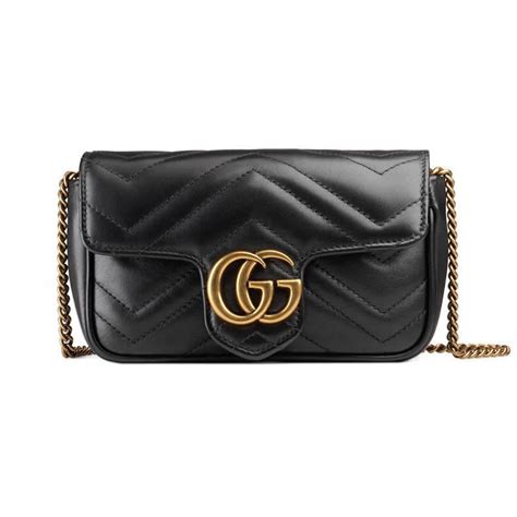 GG Marmont super mini bag in black leather 